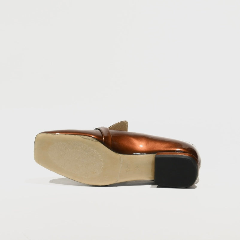 Sofia baldi Turkish loafers for women in shiny Camel