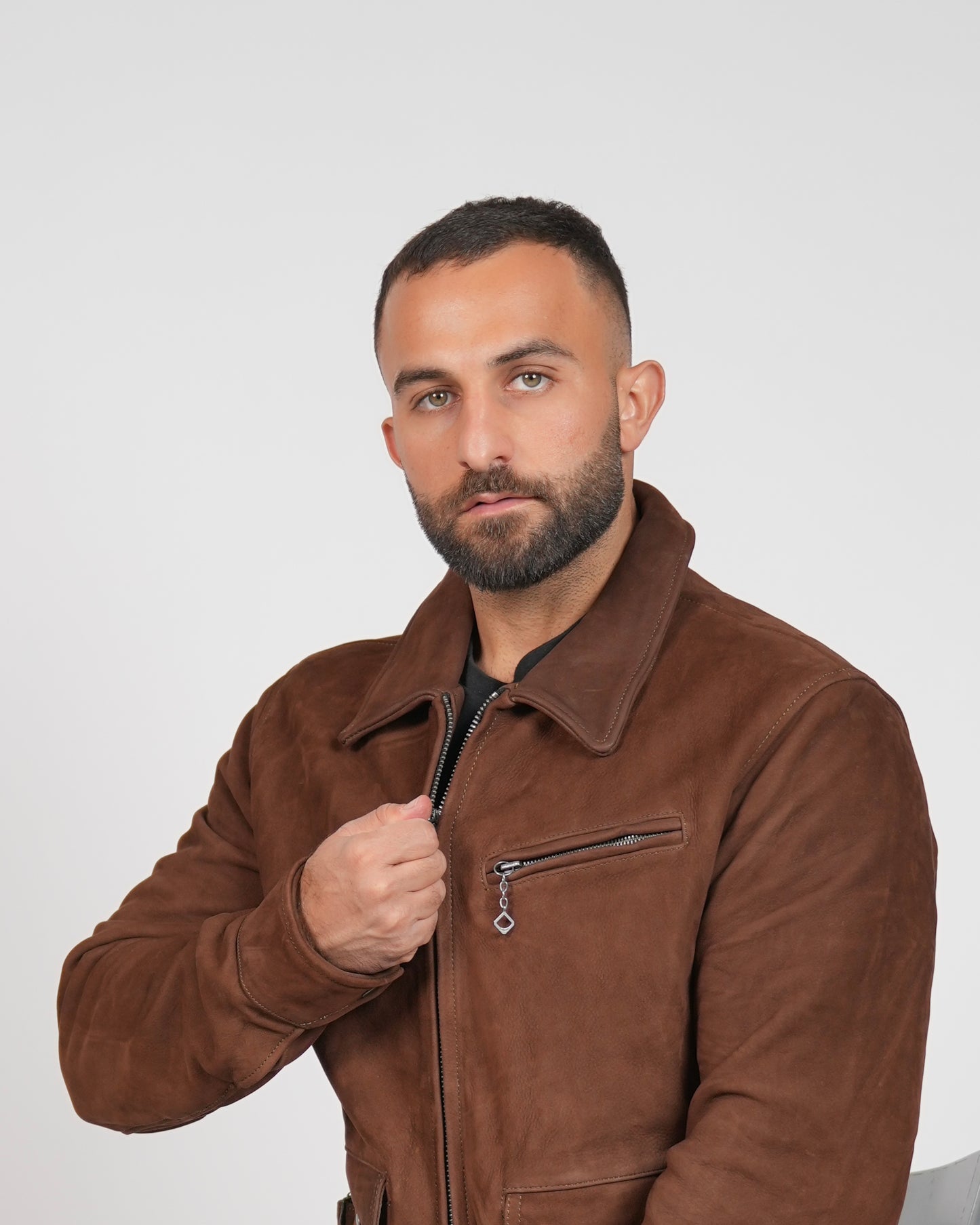 SHALAPI
brown Leather Jacket for men