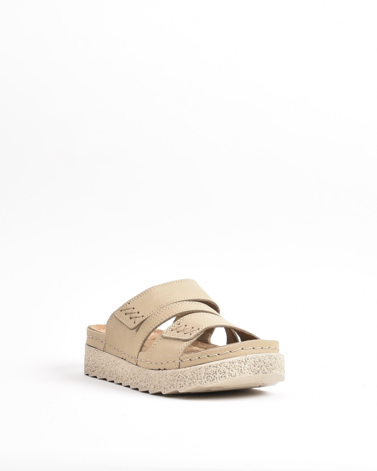 SHALAPI NAPOLI genuine leather slippers for women in Beige.