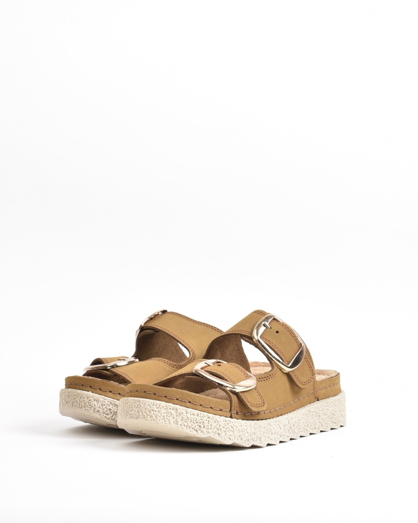 SHALAPI NAPOLI genuine leather slippers for women in Camel.