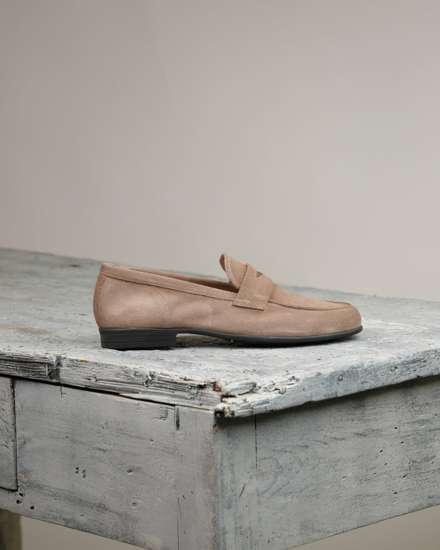 SHALAPI NAPOLI italian loafers for men in suede beige