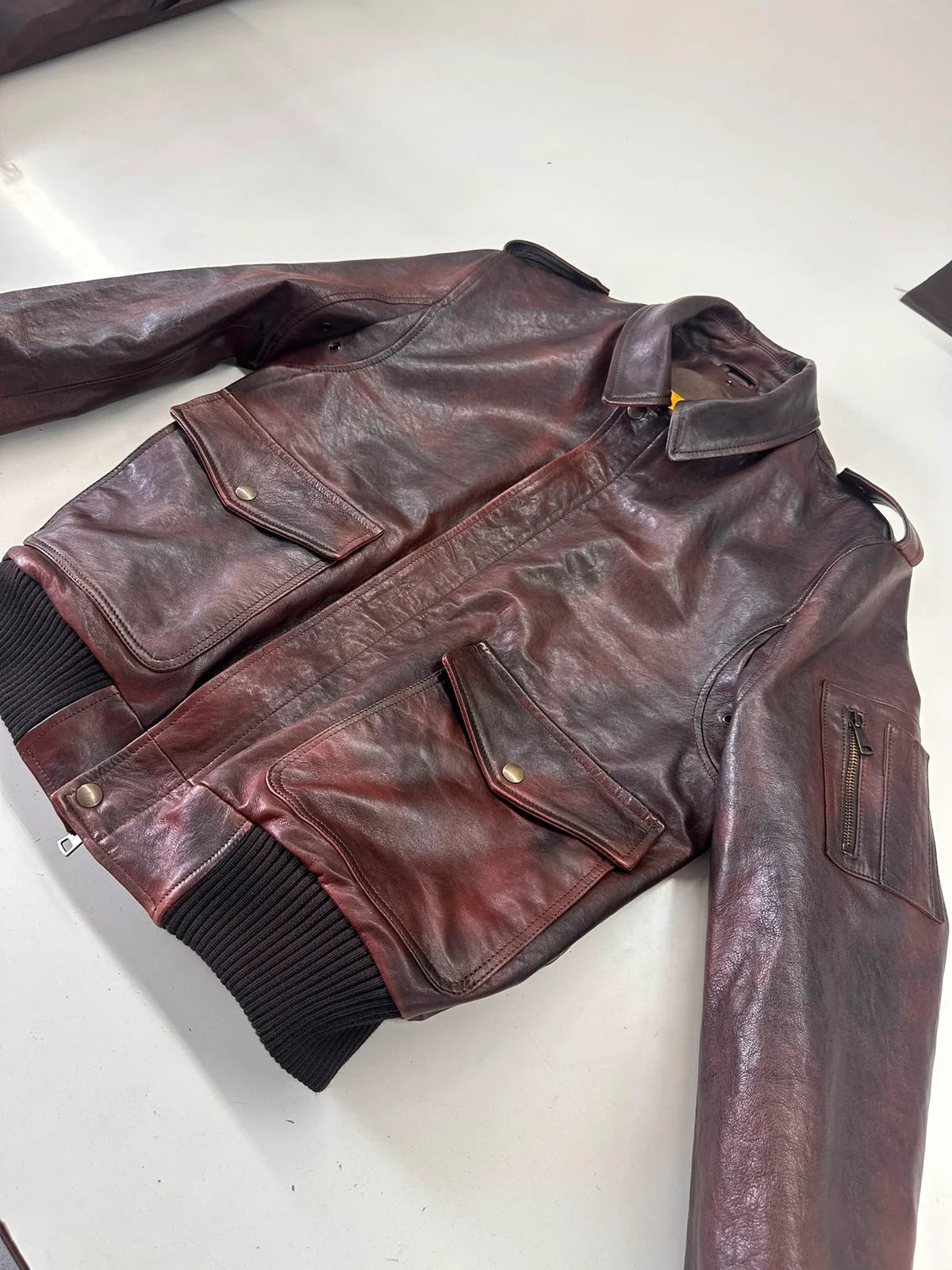 Shalapi italian leather Jacket for men made in Napoli in brown