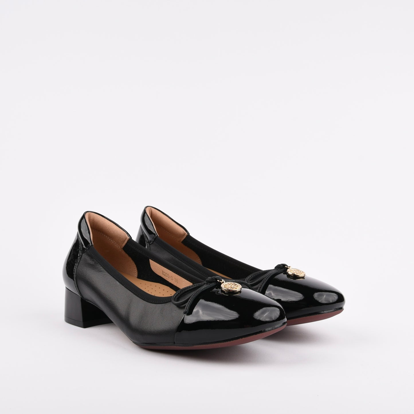 Shalapi low heel shoes for women in black