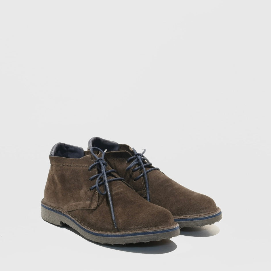 Kebo Italian boots for men in suede brown