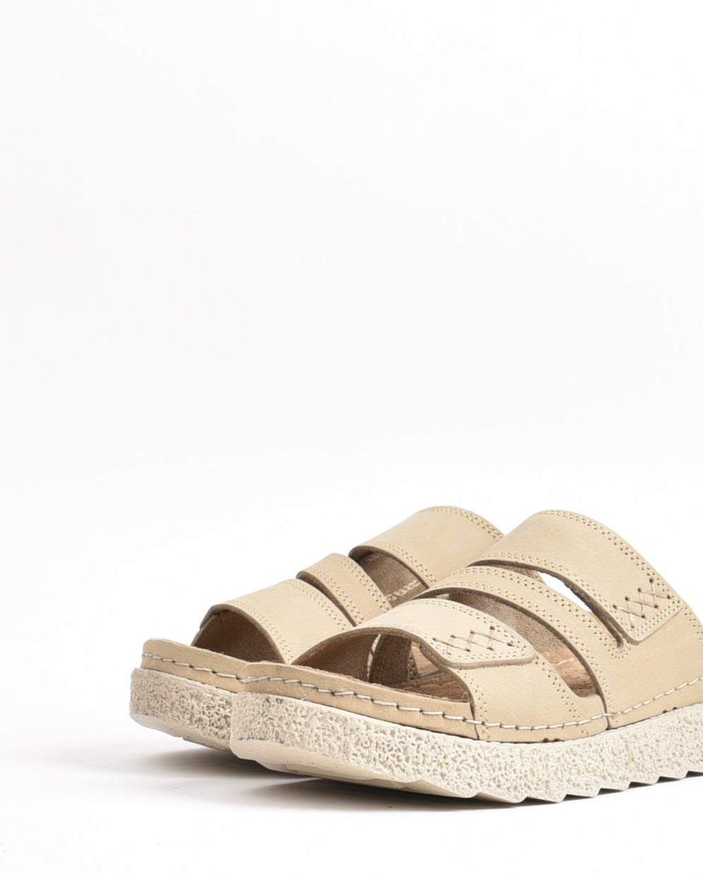 SHALAPI NAPOLI genuine leather slippers for women in Beige.