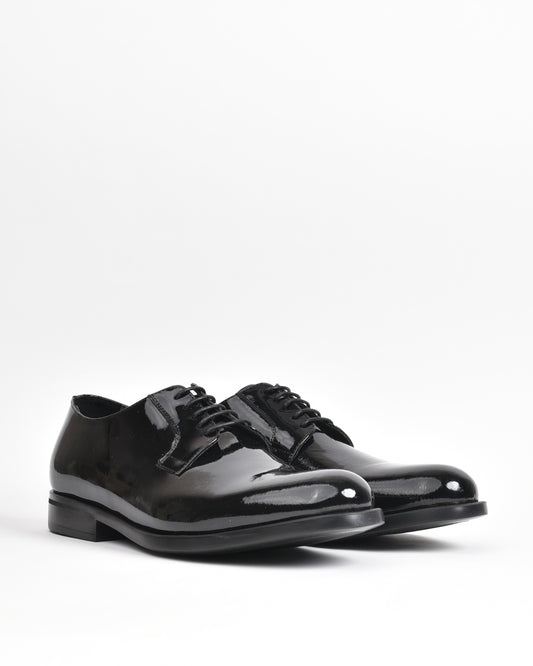 SHALAPI NAPOLI italian groom derpy shoes for men in shiny black