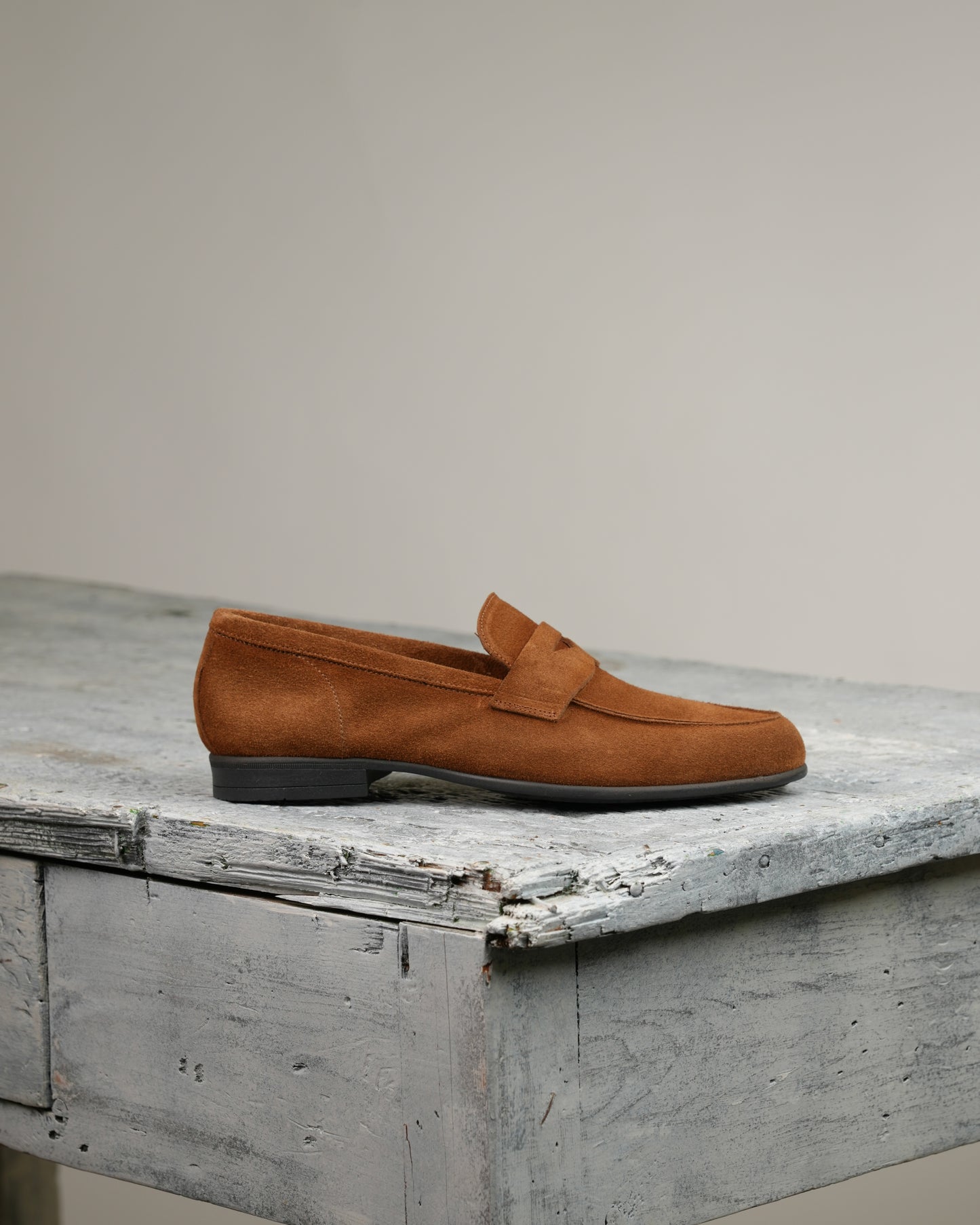 SHALAPI NAPOLI italian loafers for men in suede camel