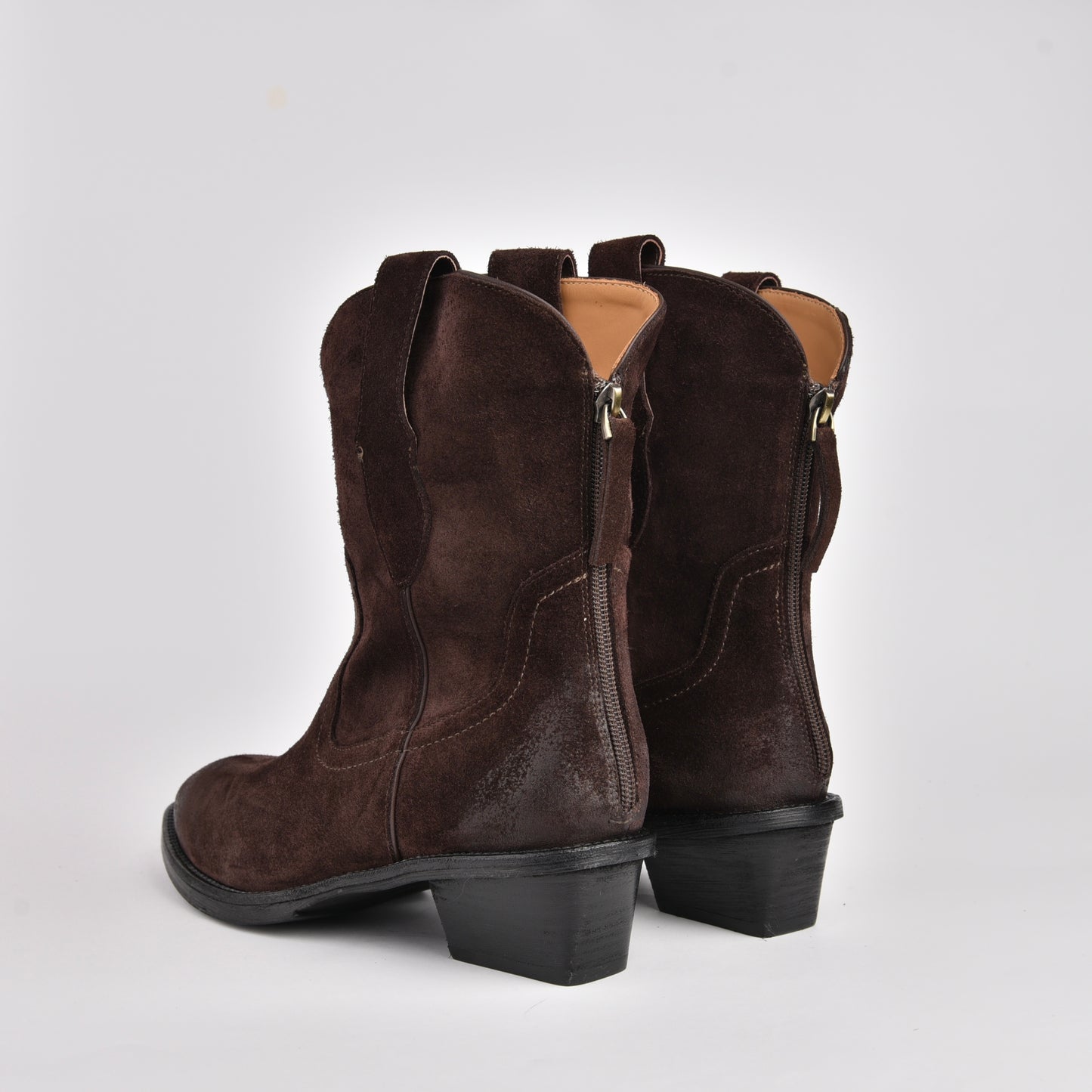 Shalapi genuine leather boots for women in suede brown