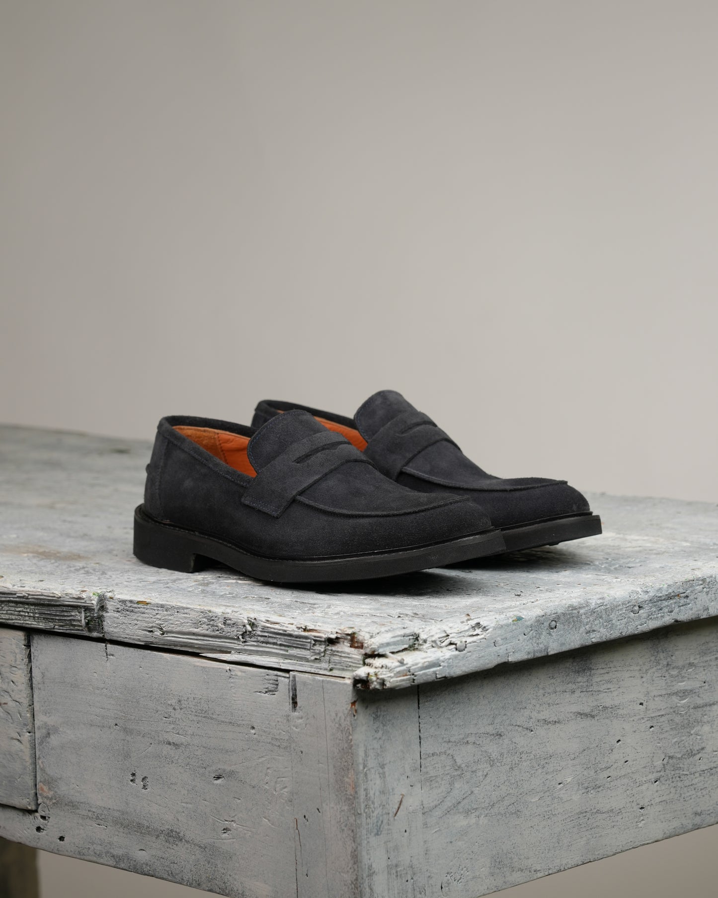 SHALAPI NAPOLI penny loafers for men in suede blue