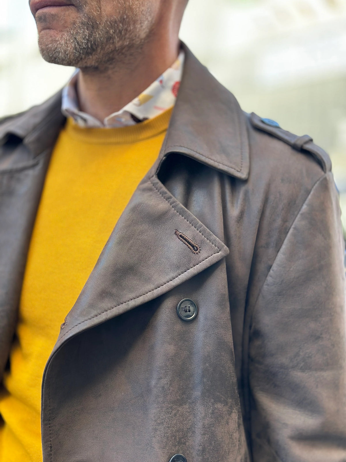 Shalapi italian coats Jacket for men made in Napoli in brown