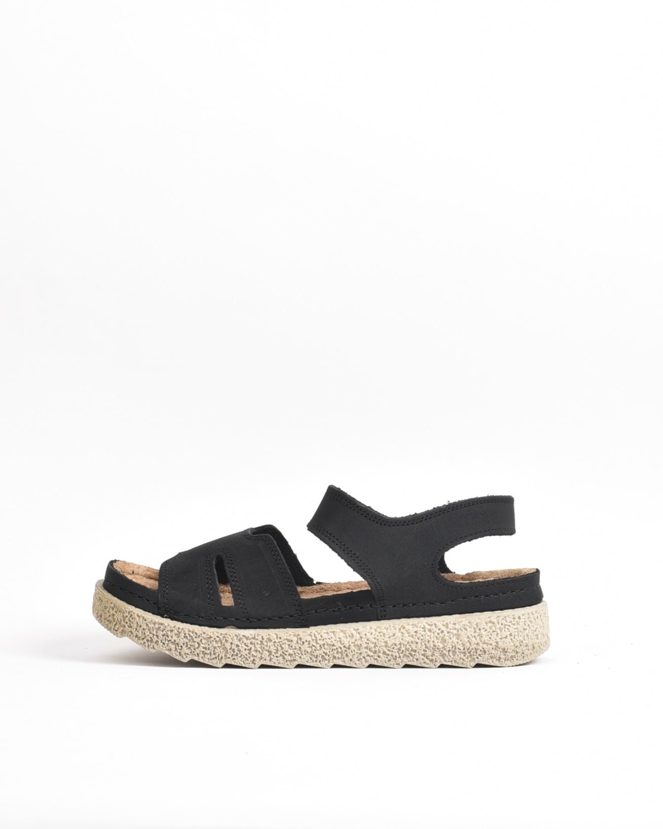 SHALAPI NAPOLI genuine leather Sandal for women in Black.