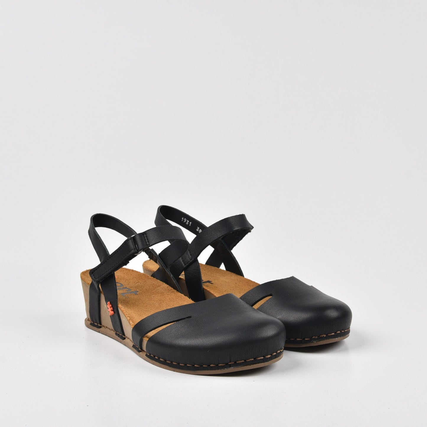 Art Spanish Strap Wedge Sandal for women in black