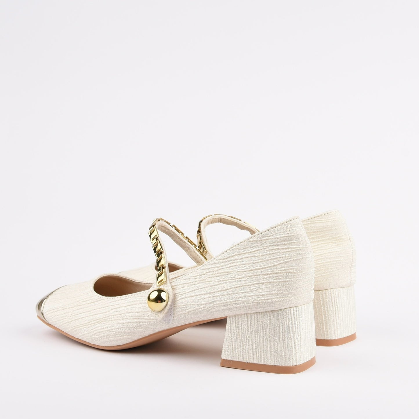 Shalapi Mid Heel Shoes Shoes for women in of white and gold