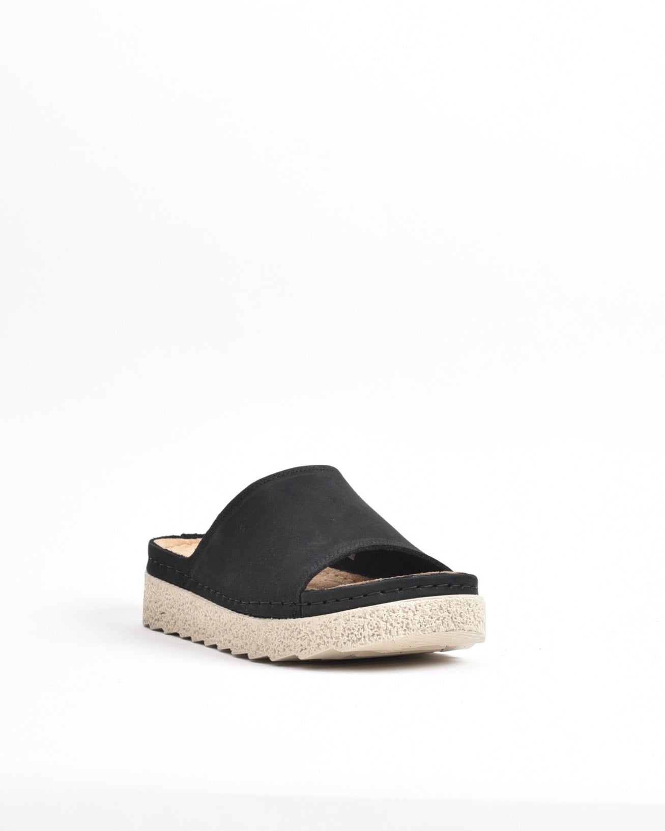 SHALAPI NAPOLI genuine leather slippers for women in Black.