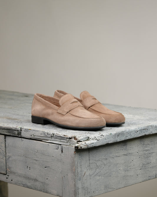SHALAPI NAPOLI italian loafers for men in suede beige