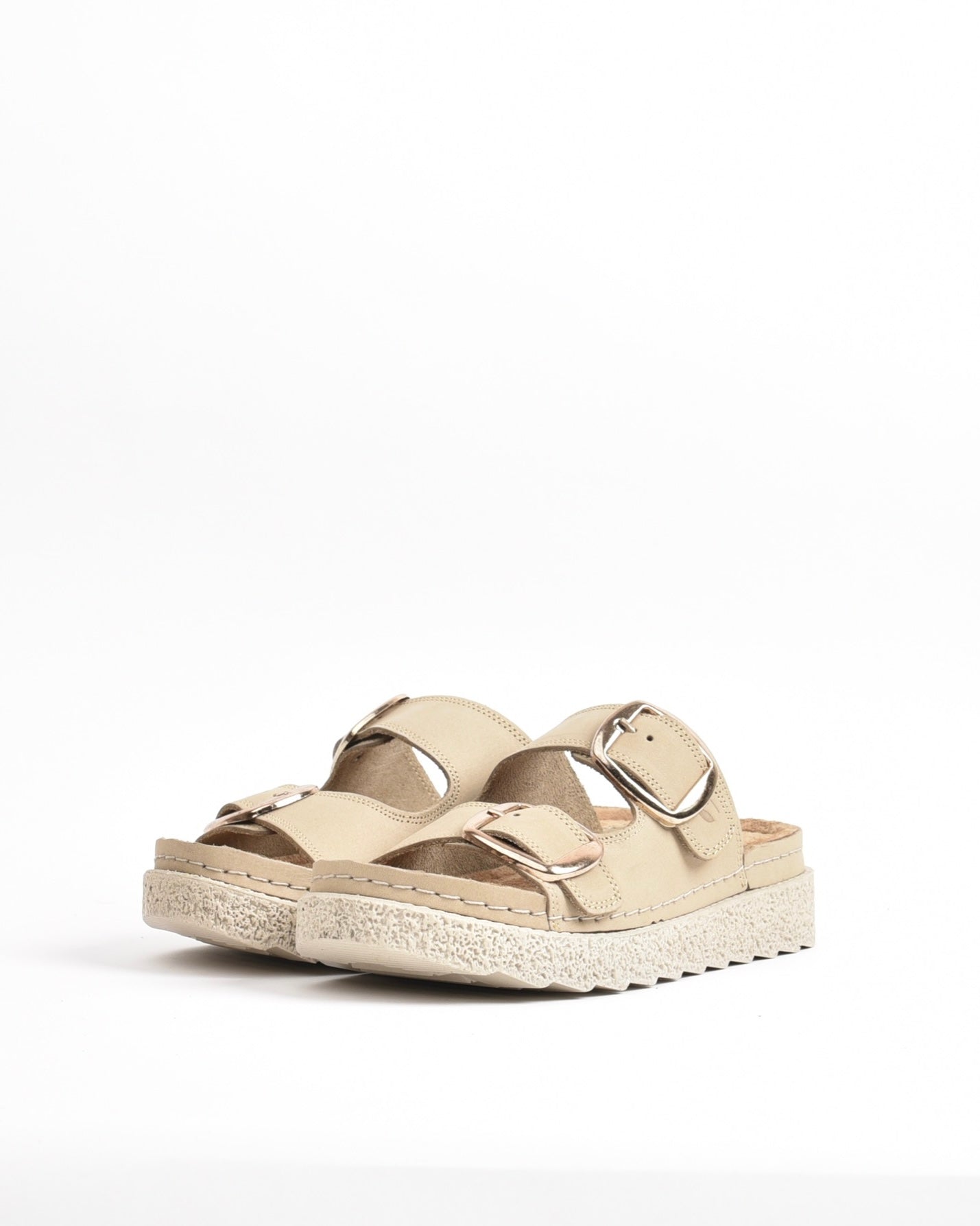 SHALAPI NAPOLI genuine leather slippers for women in Biege.