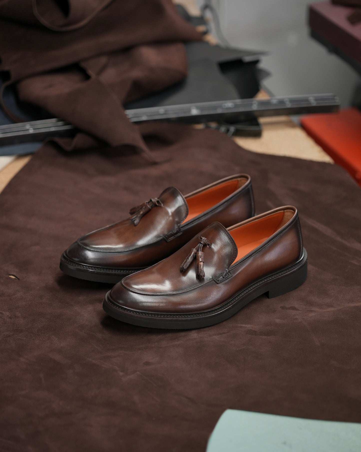 SHALAPI Italian loafers for men in brown