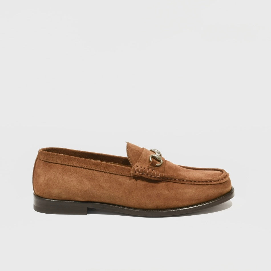 Shalapi Italian loafers for Men in suede Camel