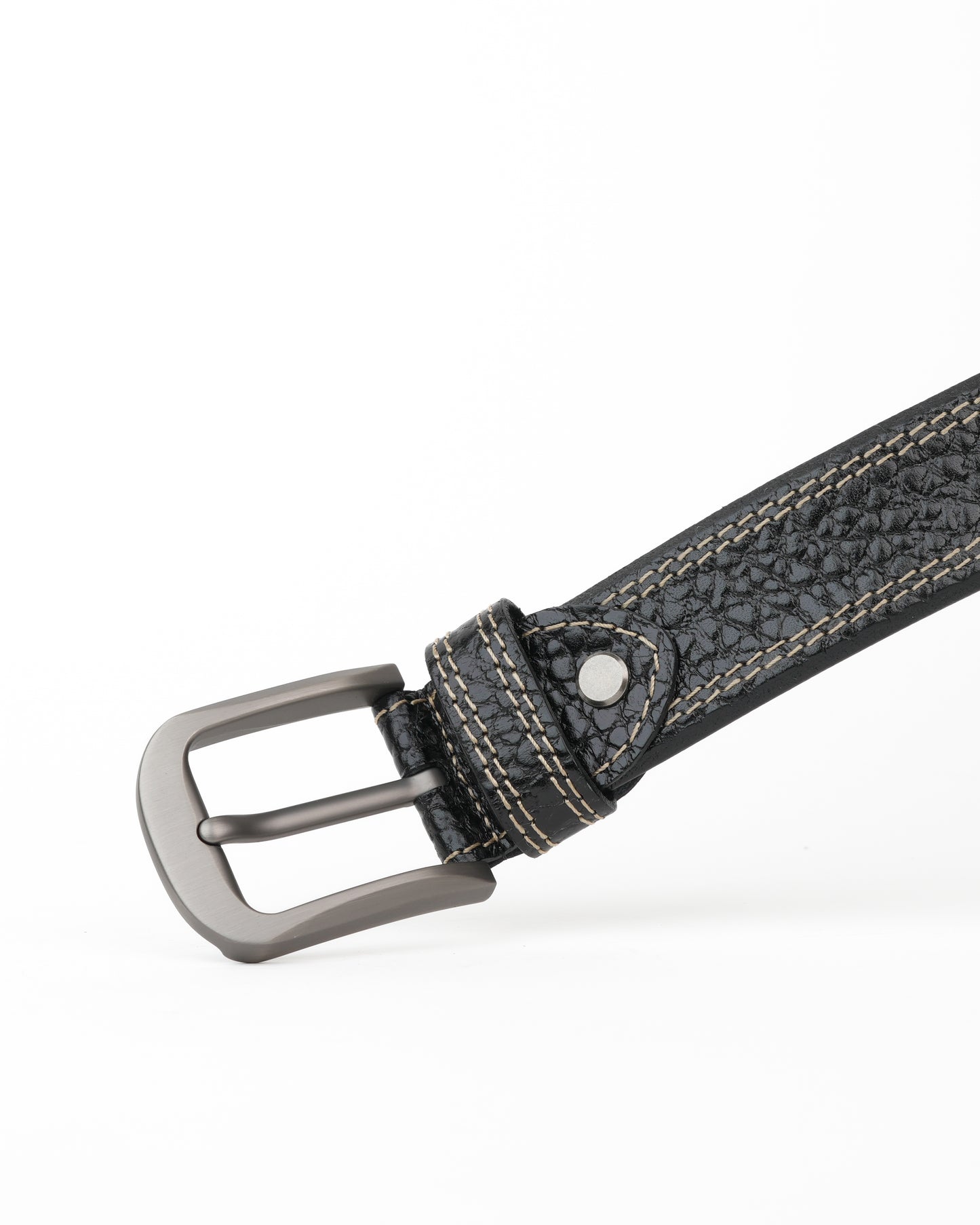 Shalapi Genuine leather belts for jeans for men in black