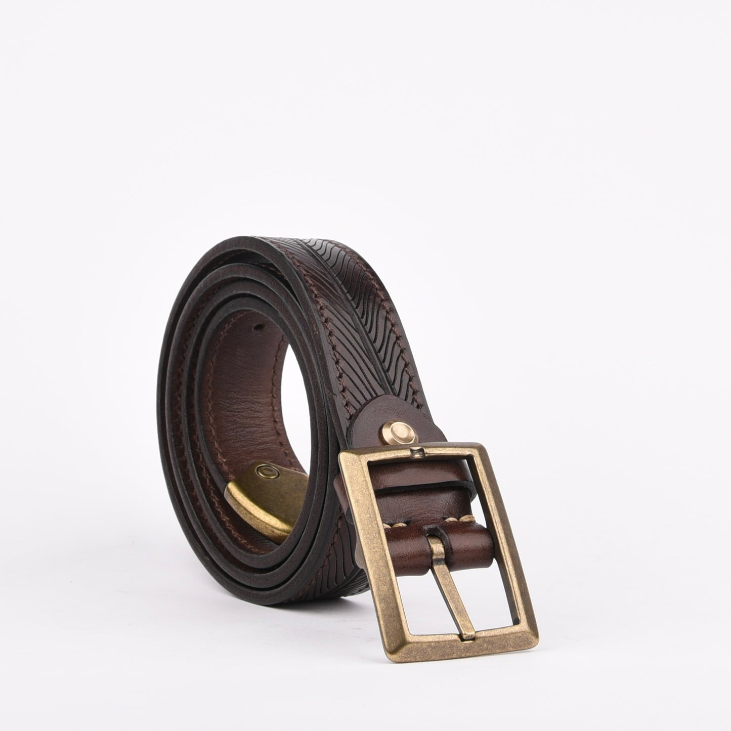 Genuine leather belts for men in brown