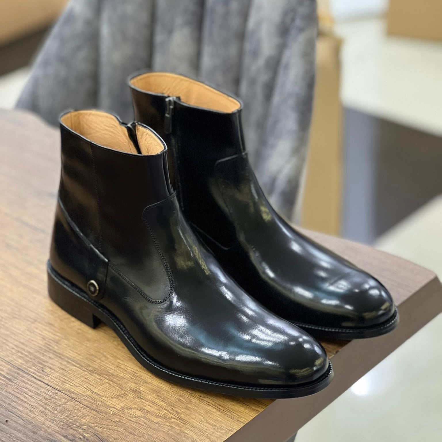 Ankel boots for men in Buffalo black – Shalapi