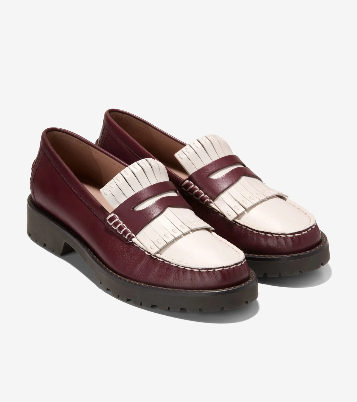 COLE HAAN W35069 loafers for women in burdo and ofwhite