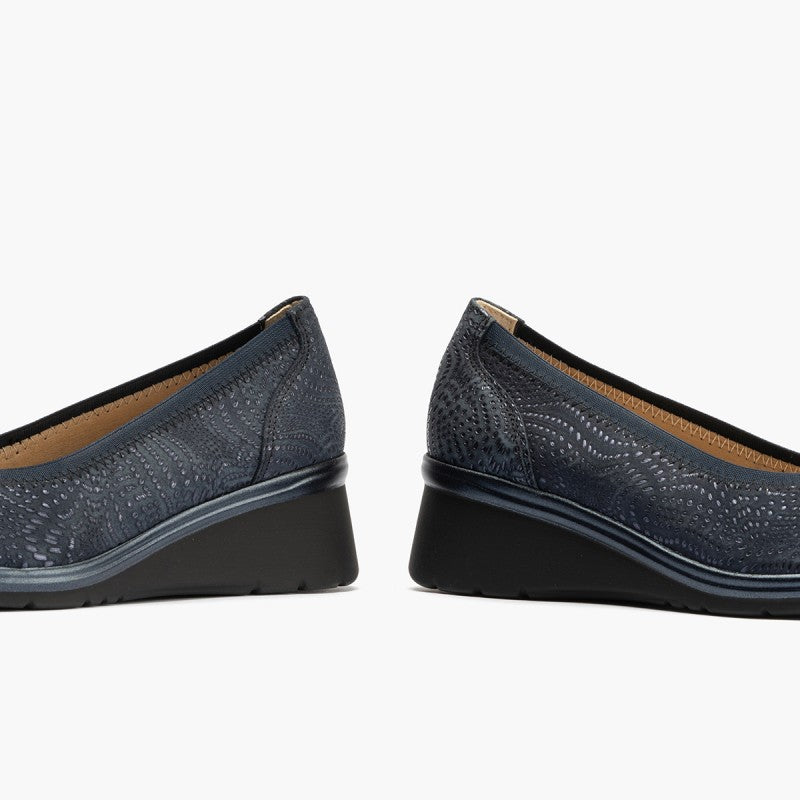 Pitillos Spanish Loafer Shoe for Women in Navey Blue.