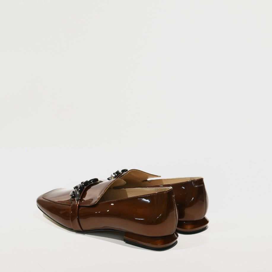 Sofia baldi Turkish loafers for women in shiny Camel