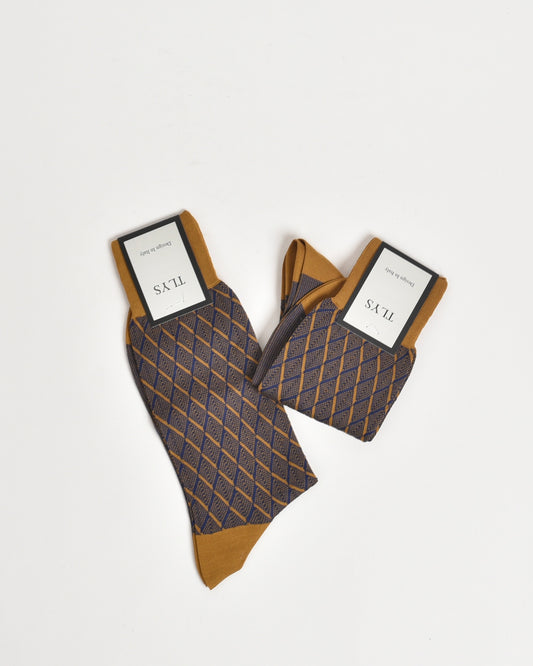 Camel and navy socks for men (1 Pair)