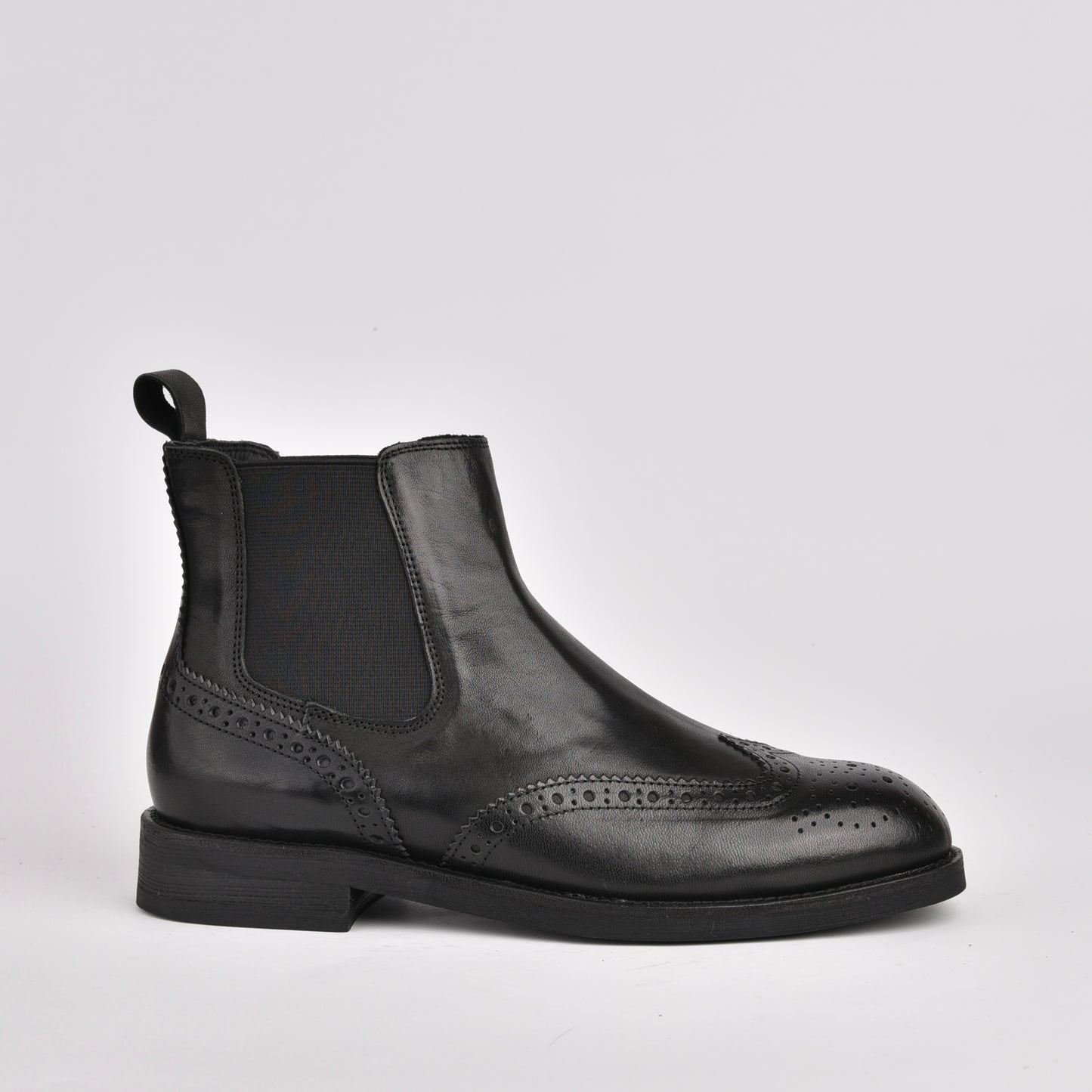 Shalapi genuine leather Chelsea Oxford boots for women in black