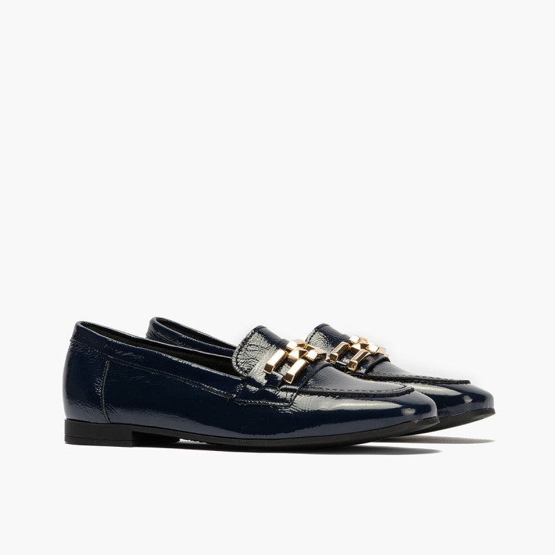 Pitillos Spanish Classic loafers for Women in Navy Blue.