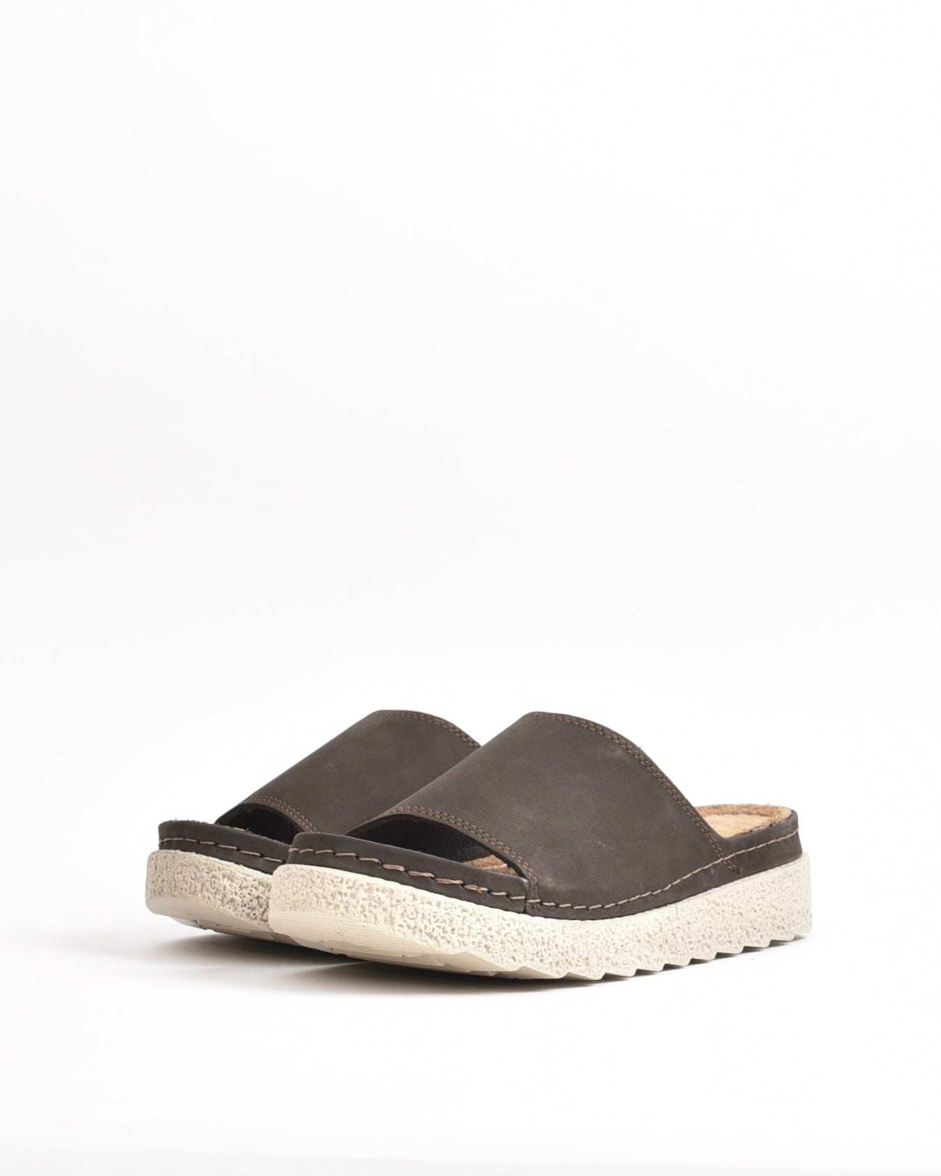 SHALAPI NAPOLI genuine leather slippers for women in Brown.