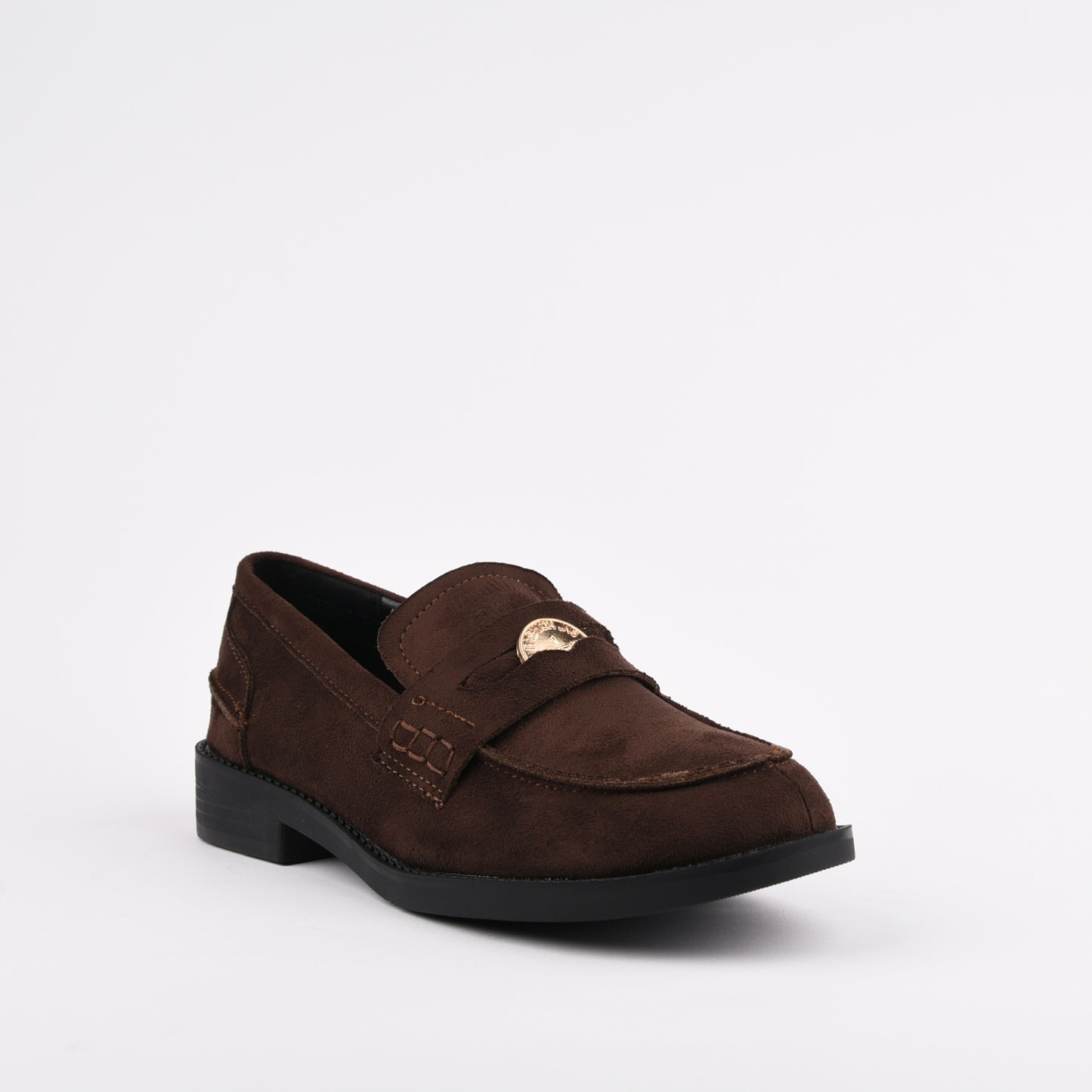 Shalapi loafers shoes for women in suede brown