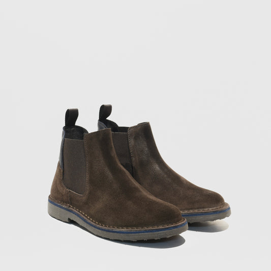 Kebo Italian Chelsea boots for men in suede brown