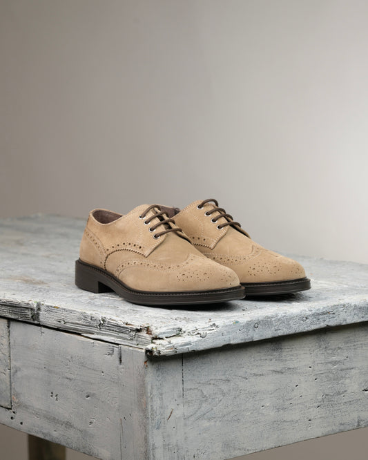 SHALAPI Napoli oxford shoes for men in suede beige