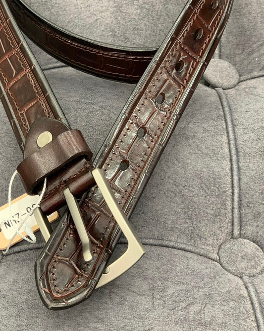 Shalapi Genuine leather belts for men in brown