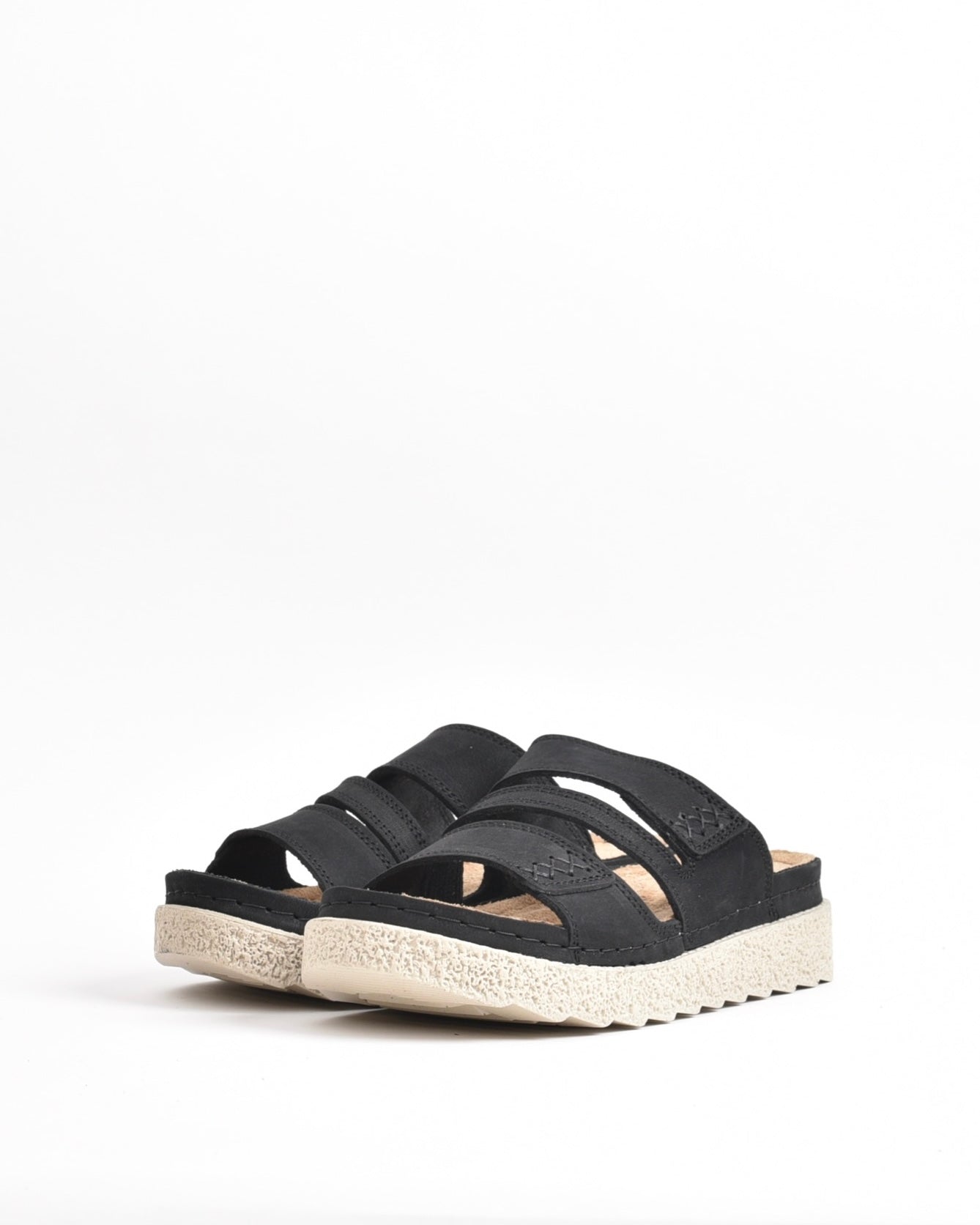 SHALAPI NAPOLI genuine leather slippers for women in Black.
