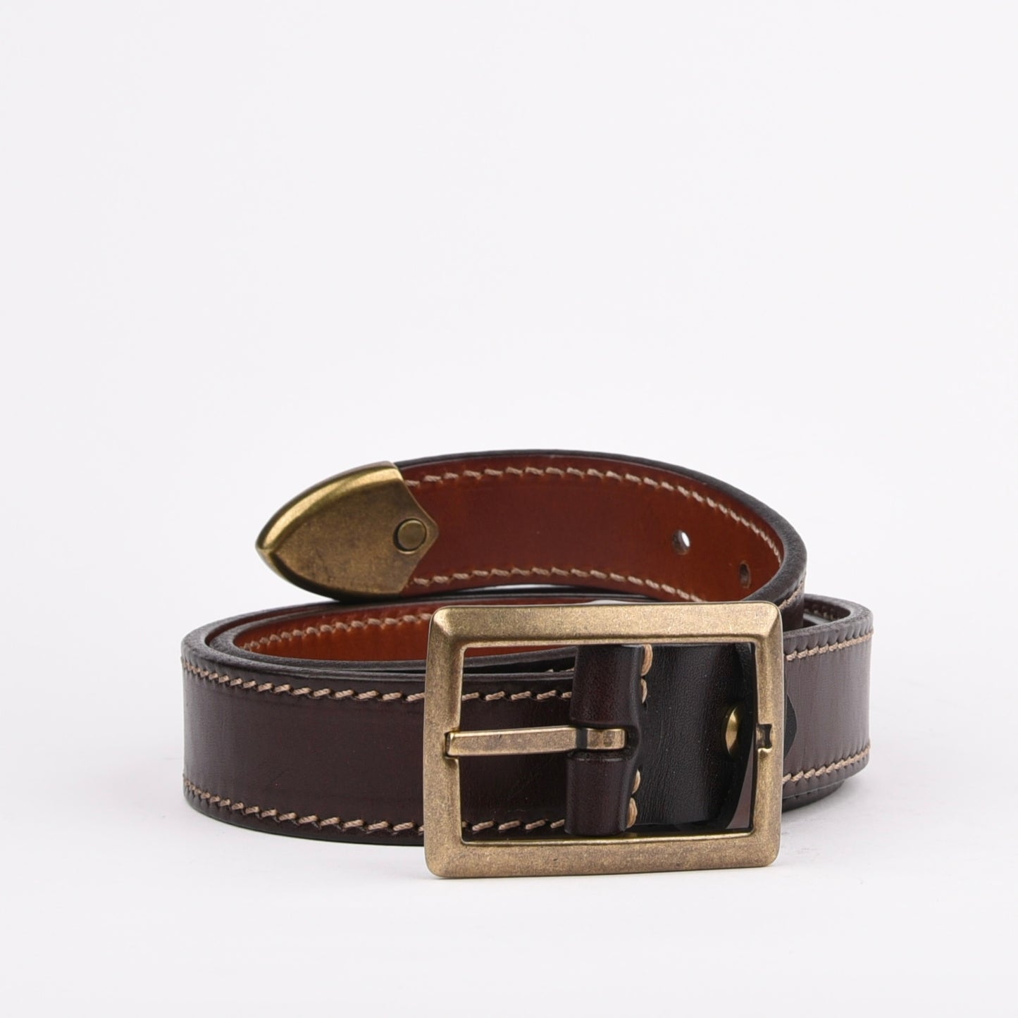 Genuine leather belts for men in double faces (Brown and Camel)