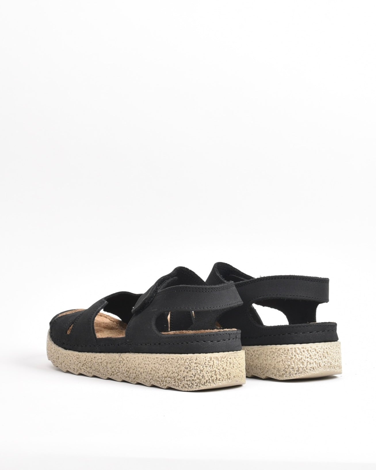SHALAPI NAPOLI genuine leather Sandal for women in Black.