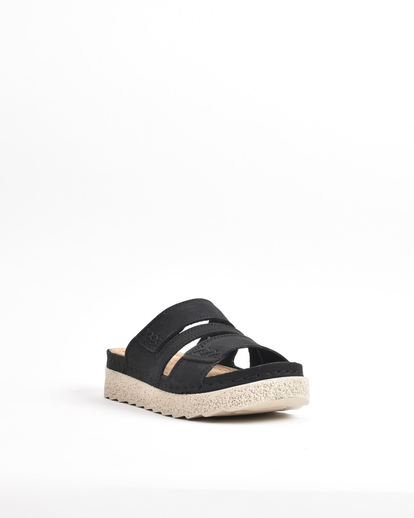 SHALAPI NAPOLI genuine leather slippers for women in Black.