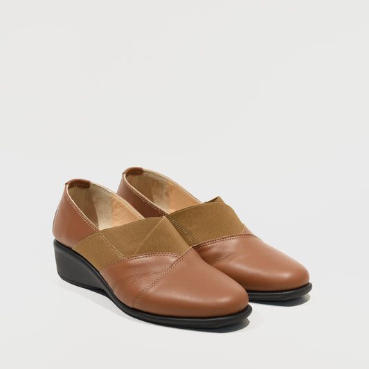DFC Relax 100% Genuine Leather Greek Shoes in Camel for Women