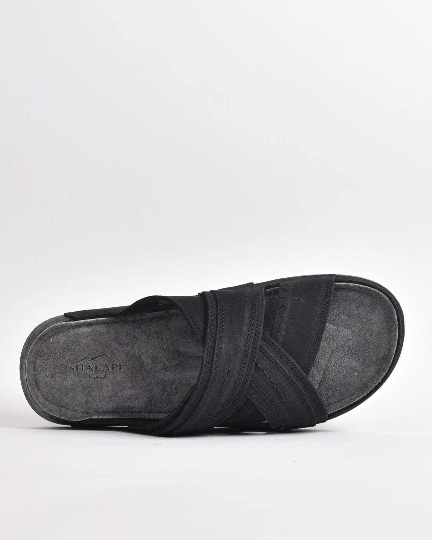 SHALAPI Genuine Leather Comfort Slipper for Men in black