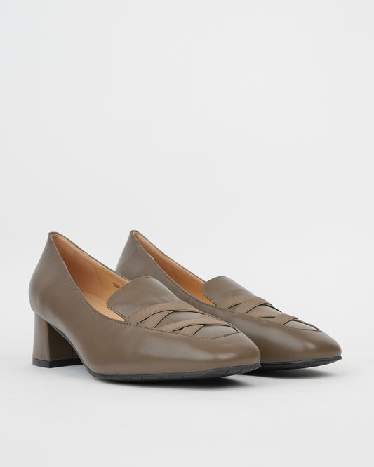 Shalapi shoes guanine leather for women in kaki