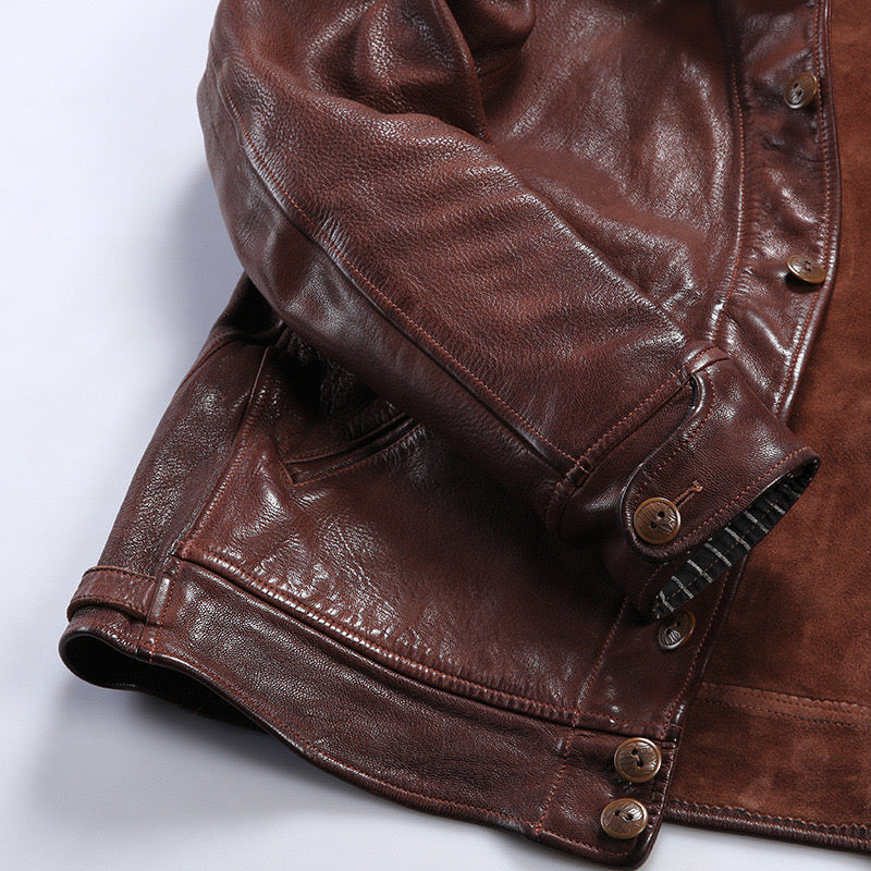 Shalapi guanine leather jackets for men in brown