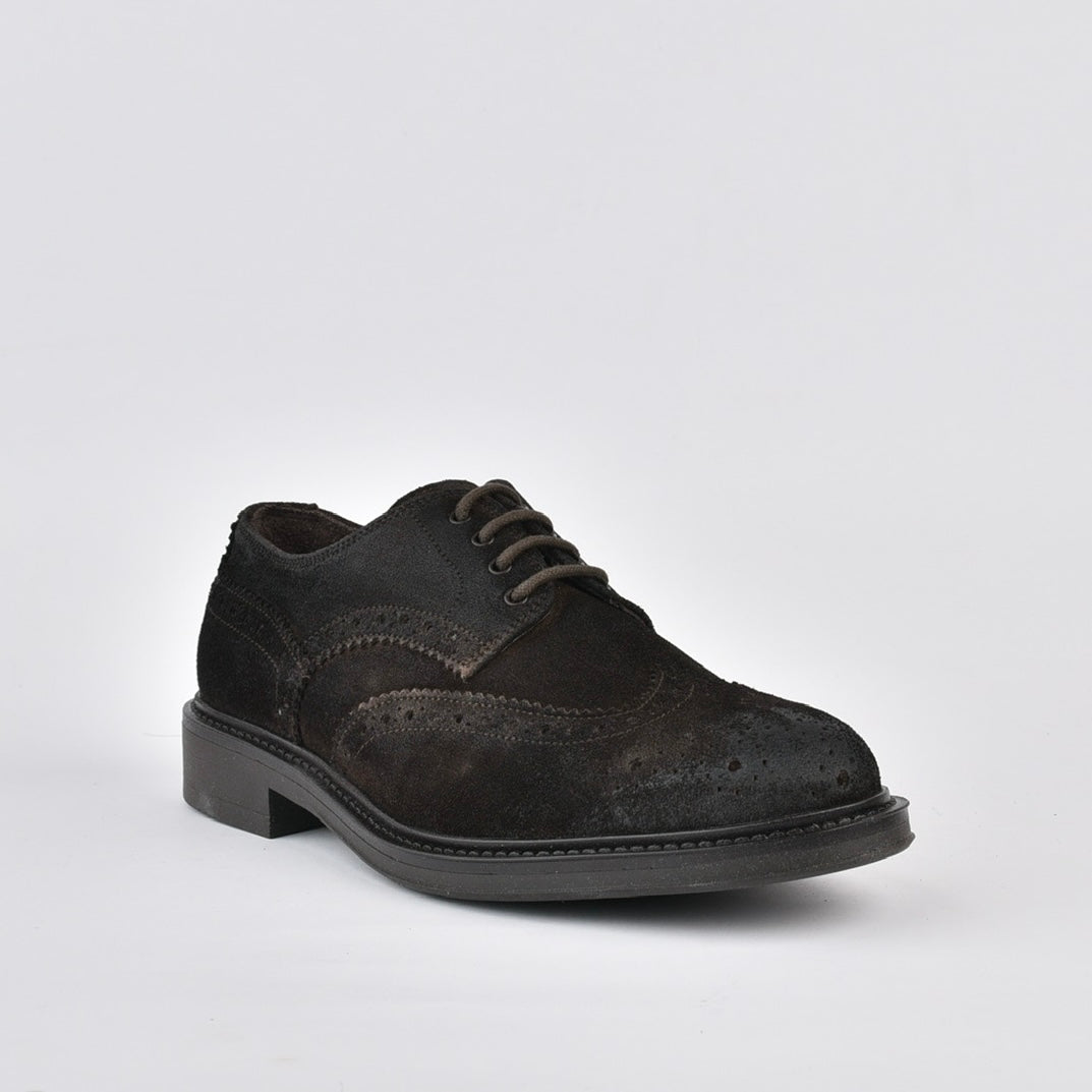 Landina Italian oxford shoes for men in suede brown