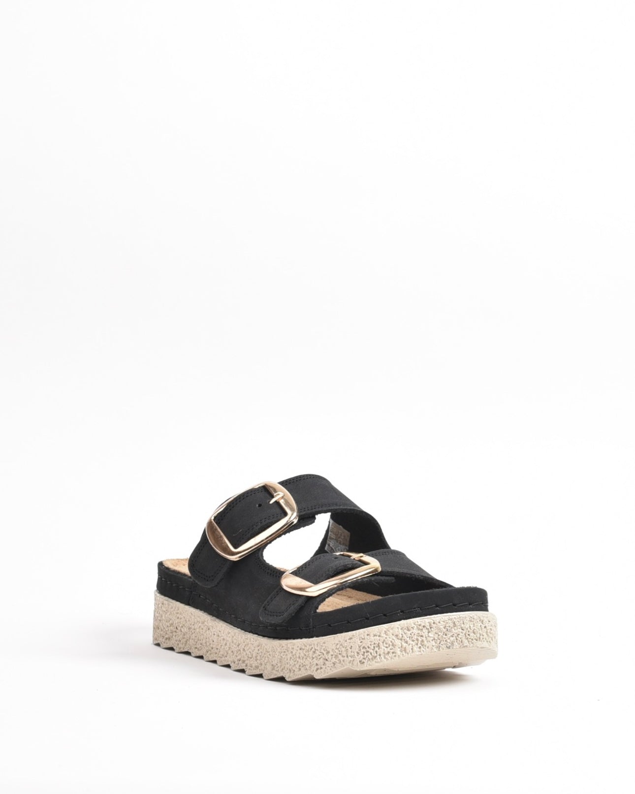 SHALAPI NAPOLI genuine leather slippers for women in Black
