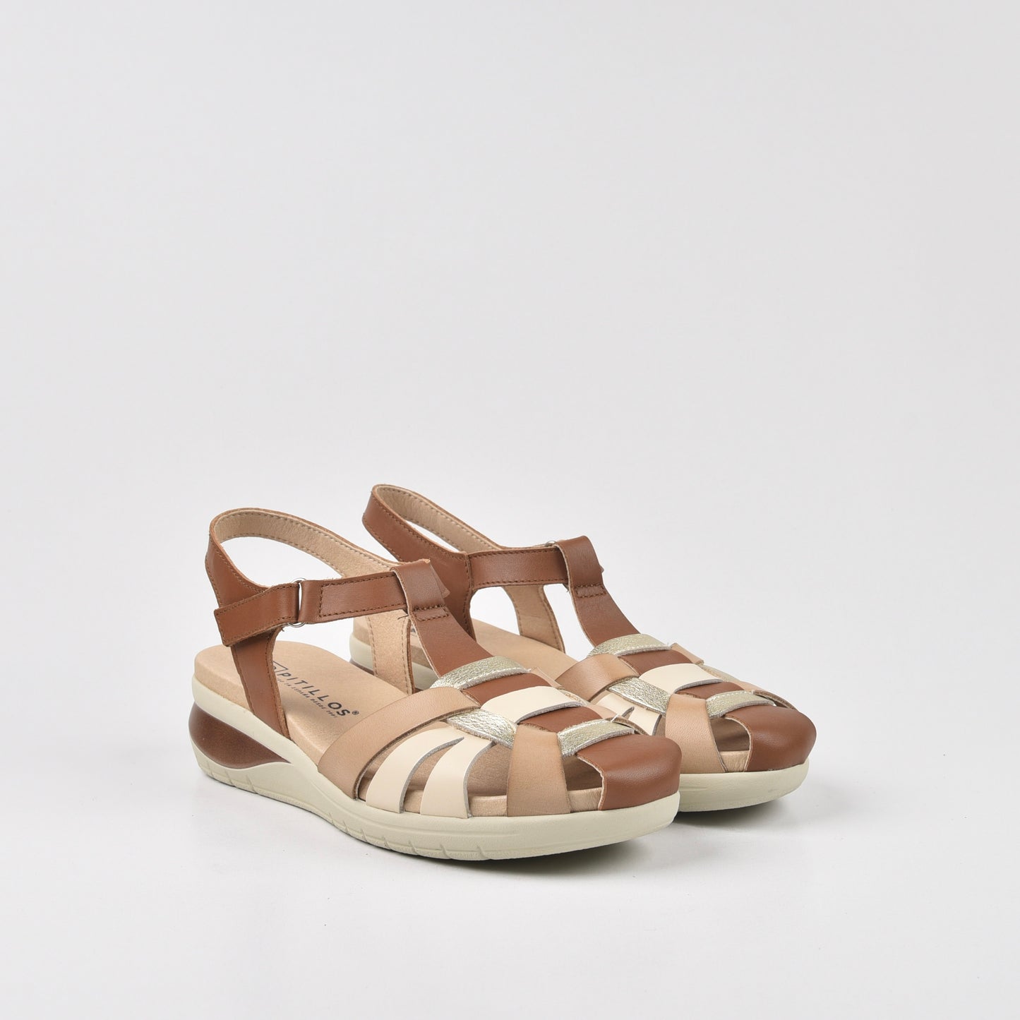 Pitillos Spanish Strap Sandal for Women in Camel .