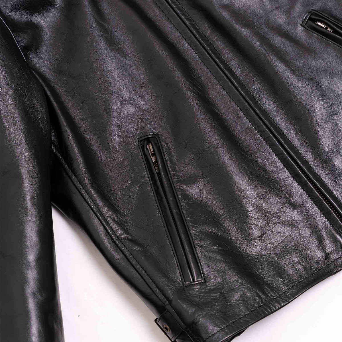 Shalapi italian leather Jacket for men  made in Napoli in black