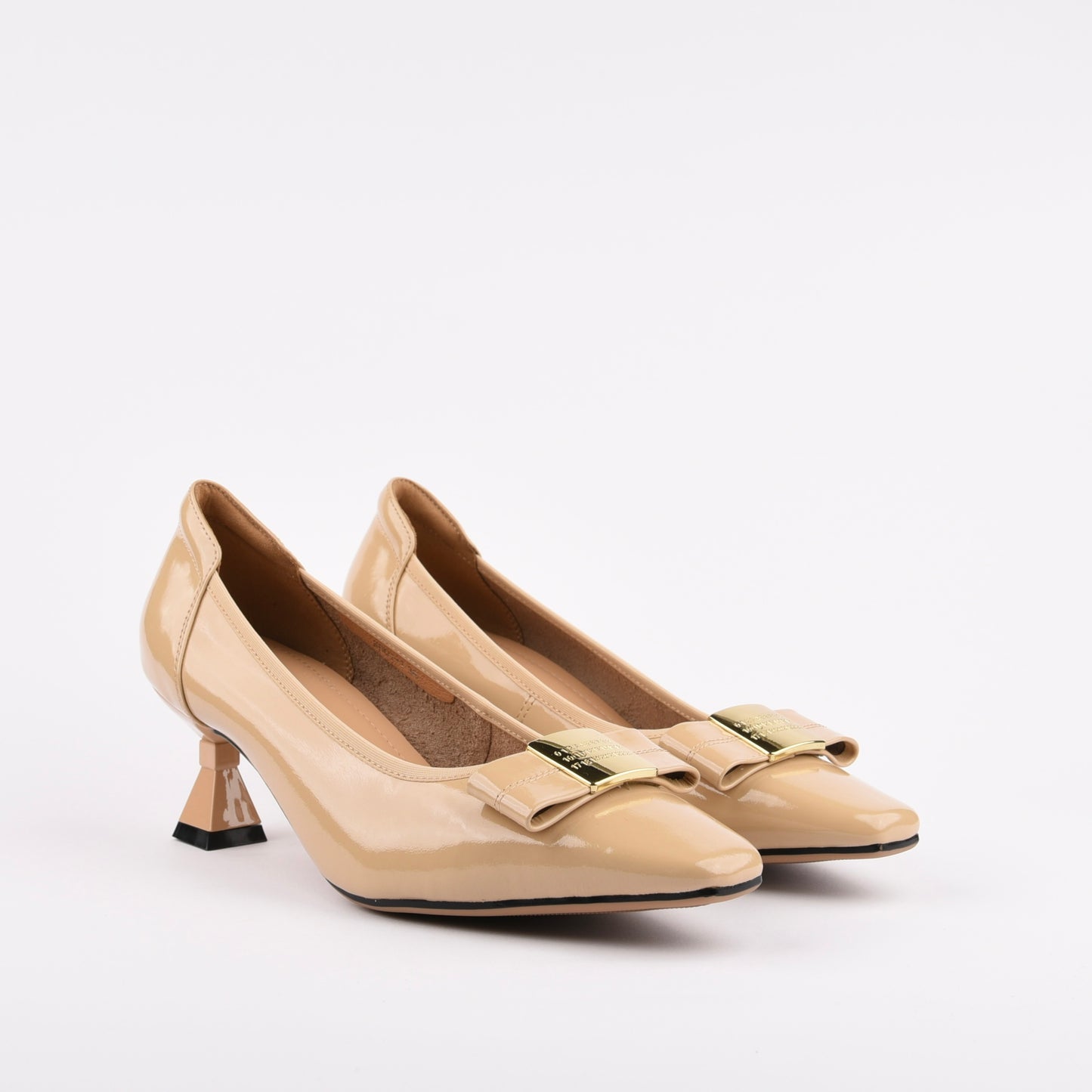 Shalapi classic heel shoes for women in begie