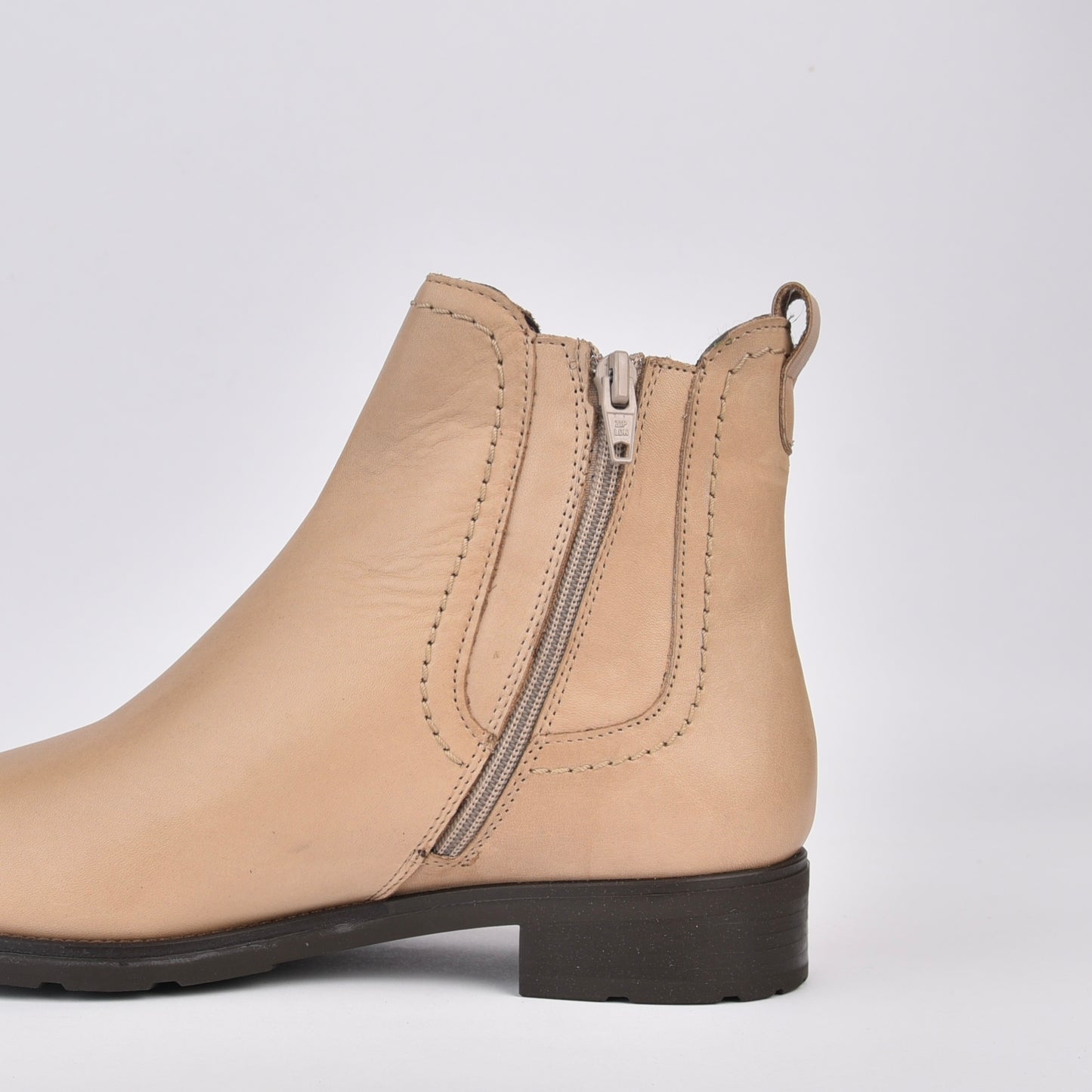 Pitillos 100% Genuine Leather Spanish Chelsea boots in Taupe for women